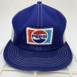 Vintage‎ 1970s Pepsi Patch Trucker Snapback Cap K-products (H3)